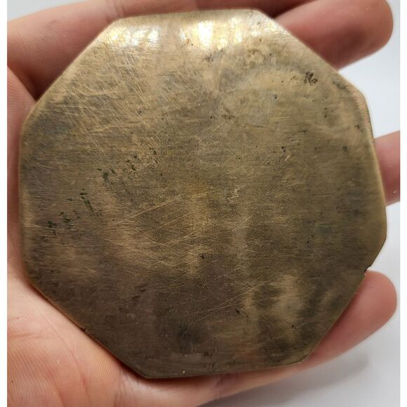 Moroccan Heavy Brass Paperweight 7.3oz - Picture 2 of 3